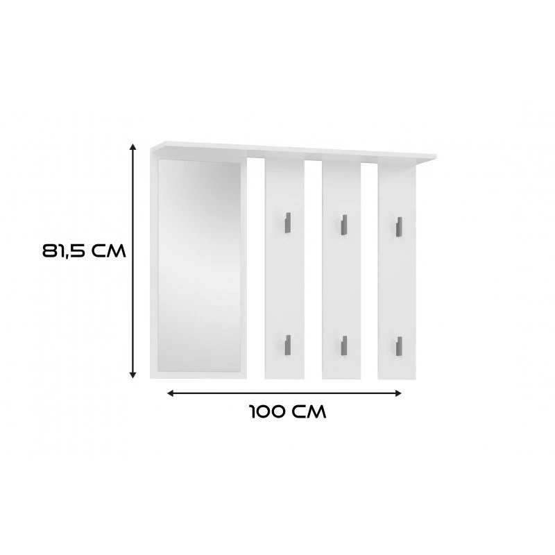 Hanger + mirror PARMA 100x15x.81.5 cm, Balta