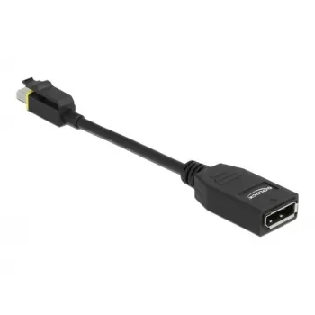DeLOCK - DisplayPort adapteris - Mini DisplayPort (M) su fiksavimu į DisplayPort (M) - DisplayPort 1.4 - 15 cm - be halogenų, 8K palaikymas - juoda (65978)