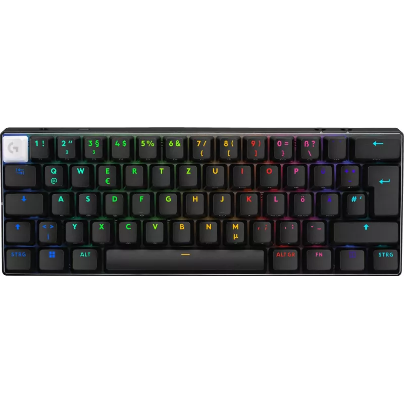 Logitech G PRO X 60 klaviatūra žaidimams USB RF Wireless Bluetooth QWERTZ vokiška juoda