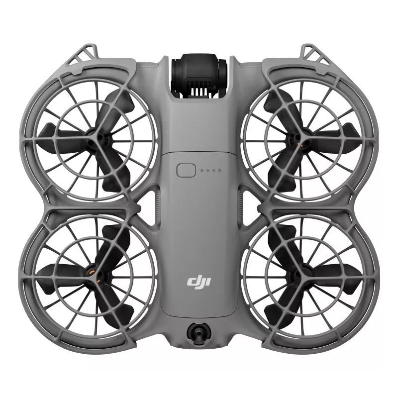 Kvadrakopterinis dronas DJI Neo 2 — 4 rotoriai, 12 MP kamera, 2688×1512 vaizdo įrašas, 1606 mAh baterija, 49 GB vidinė atmintis, Wi‑Fi ir Bluetooth