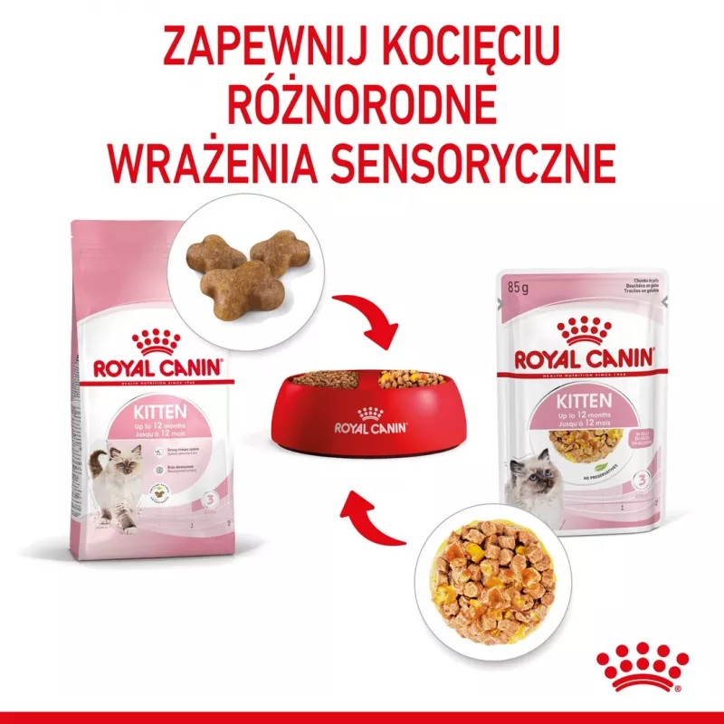Šlapias kačių maistas Royal Canin Kitten Gravy 85 g — paukštiena, 78 % drėgmės, 12 % baltymų
