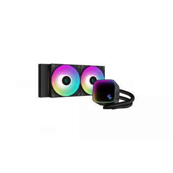 All-in-one liquid cooler DeepCool LS520 SE — 3x 120 mm fans, 280x120x27 mm aluminum radiator, 41 cm tubes, copper base, RGB