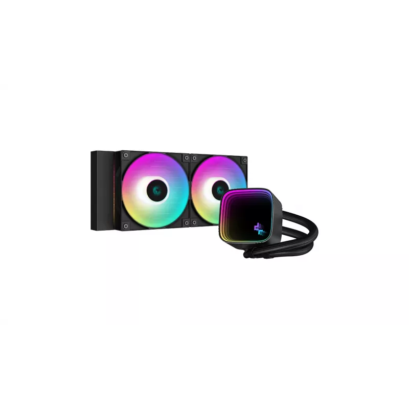 All-in-one liquid cooler DeepCool LS520 SE — 3x 120 mm fans, 280x120x27 mm aluminum radiator, 41 cm tubes, copper base, RGB