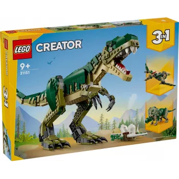 Konstruktorius LEGO Creator 3-in-1 T.Rex statomas modelio rinkinys, 626 vnt., 150 mm aukštis, amžius 9+