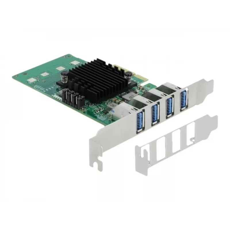 DeLOCK PCI Express x4 kortelė su 4 išoriniais USB 3.0 Quad Channel - žemo profilio forma