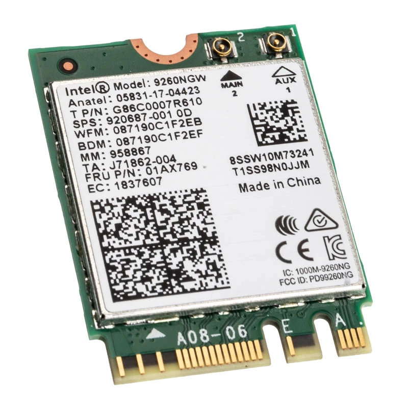 Intel Wireless-AC 9260 - Tinklo adapteris - M.2 2230 - 802.11b, 802.11a, 802.11g, 802.11n, 802.11ac, Bluetooth 5.0