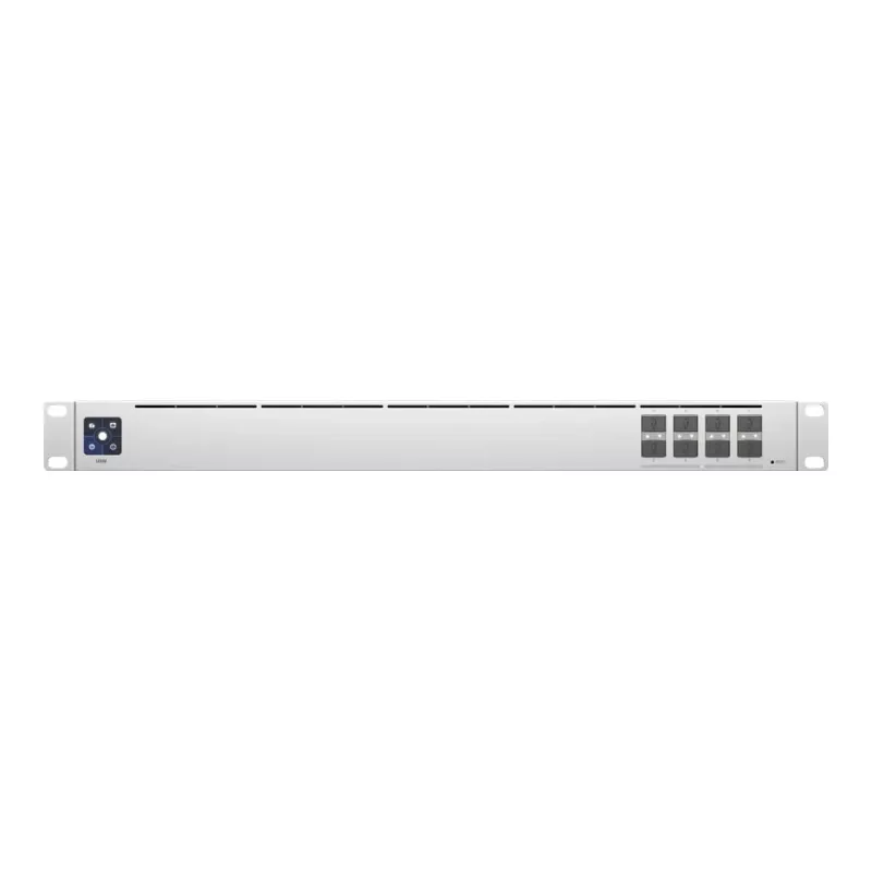 Valdomas L2 tinklo jungiklis UBIQUITI USW-Aggregation — 8 SFP+ lizdai, 10G palaikymas, be ventiliatoriaus, 1U stelažui, sidabrinis
