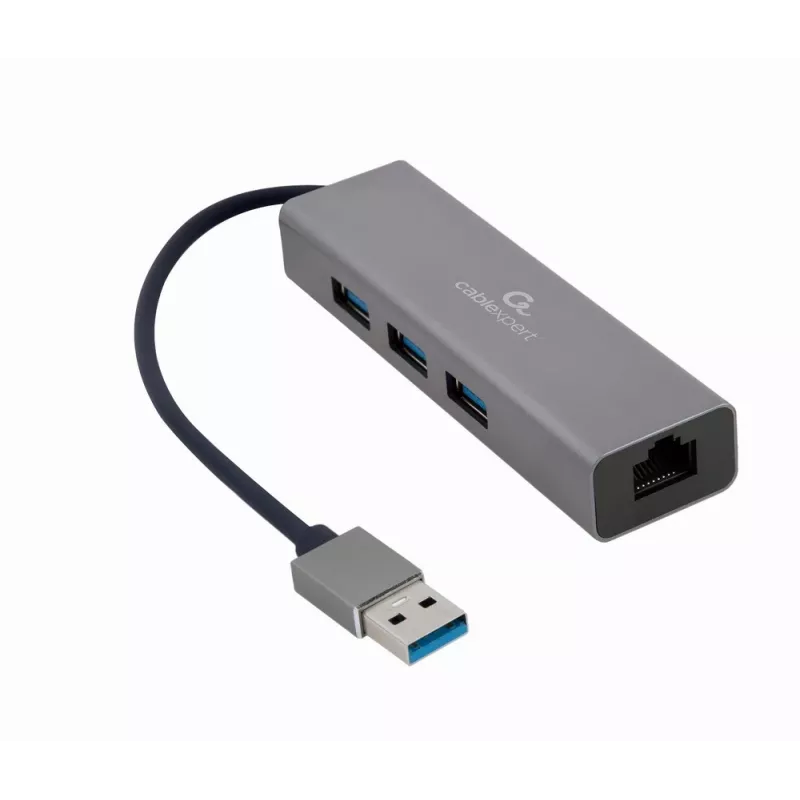 USB grafikos adapteris Gembird A-AMU3-LAN-01 — USB Type-A, USB 2.0/3.2 Gen 1, 0,17 m laidas, 50 g