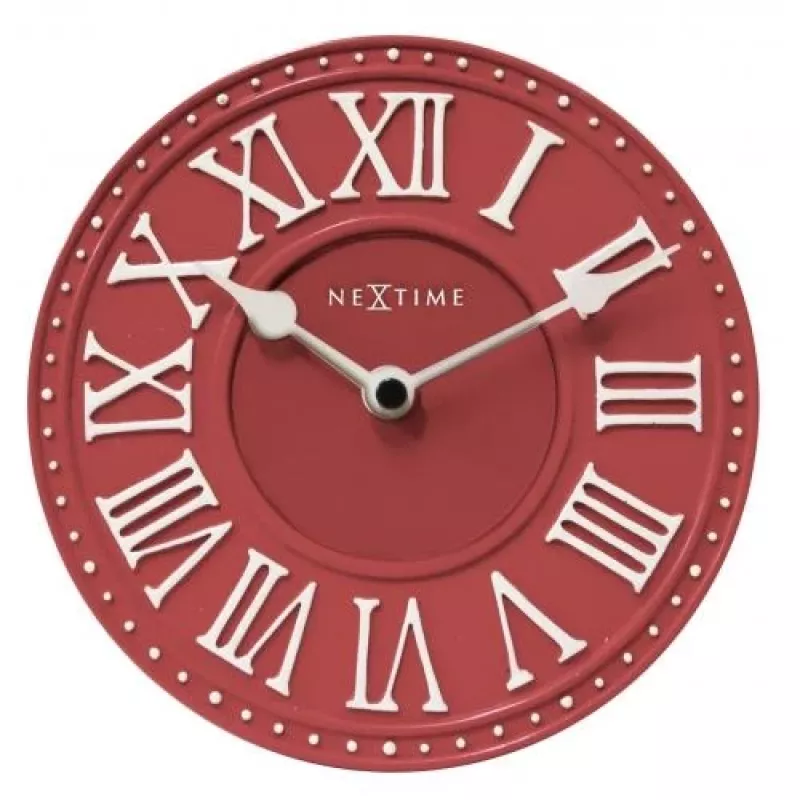 NeXtime klok 5187ro London Table, Ø16 cm, Sieninis, Raudona/ Balta