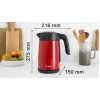 Elektrinis virdulys Bosch TWK7L464 — 1,7 l talpa, 2400 W, raudonas, plastikinis korpusas