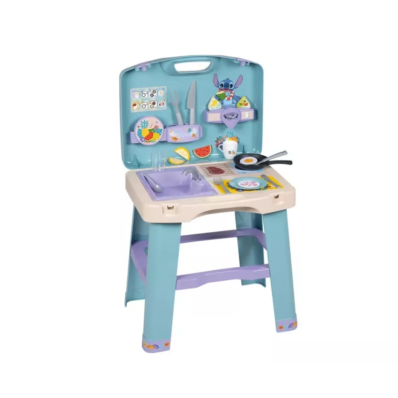 Žaidimų virtuvėlė SMOBY Stitch Kitchen 7600311909 su priedais – vaikiškas vaidmenų žaidimų virtuvės rinkinys