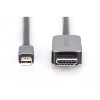 DIGITUS - Adapterio kabelis - Mini DisplayPort (M) į HDMI (M) - 1,0 m - Palaiko 8K 60 Hz - Juoda (DB-340109-010-S)