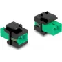 Keystone modulis DELOCK 87121 — SC adapteris, plokščia konstrukcija, žalia/juoda, 16,5×27,4×21,9 mm