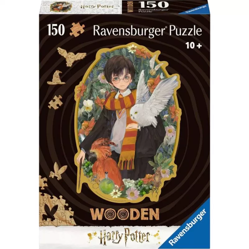 Medinė dėlionė Ravensburger Haris Poteris 150 dalių — dėlionė, 150 vnt., medinės dalys