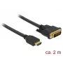 DeLOCK - Vaizdo kabelis - HDMI / DVI - DVI-D (M) į HDMI (M) - 2,0 m - Triguba izoliacija - Juoda - Varžteliai (85654)