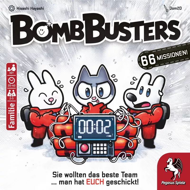Stalo žaidimas Pegasus Spiele Pegasus Bomb Busters (Spiel des Jahres 2025) – šeimos strateginis žaidimas
