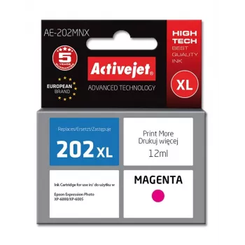 Activejet AE-202MNX rašalas (pakaitalas Epson 202XL H34010; Supreme; 12 ml; purpurinis)