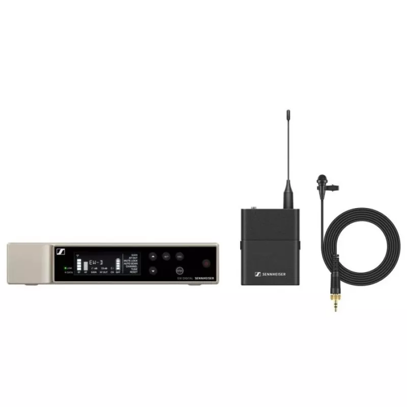 Belaidis peteličkinis mikrofonas Sennheiser EW‑D ME2 SET — UHF 470,2–526 MHz, daugiakryptis ME2, maks. SPL 130 dB