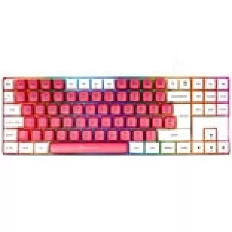 Mechaninė žaidimų klaviatūra GAMIAC TKL90G su Kailh Red jungikliais, tenkeyless, balta/raudona