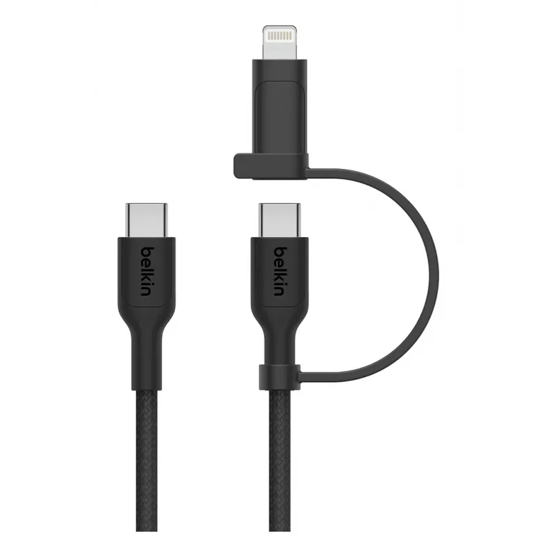 USB laidas Belkin BoostCharge Pro 1,5 m USB C USB C / Lightning, juodas