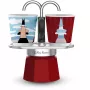 Viryklės moka puodas BIALETTI MINI EXPRESS Magritte raudonas – modelis 0001406, mažos talpos viryklės espreso virimo aparatas