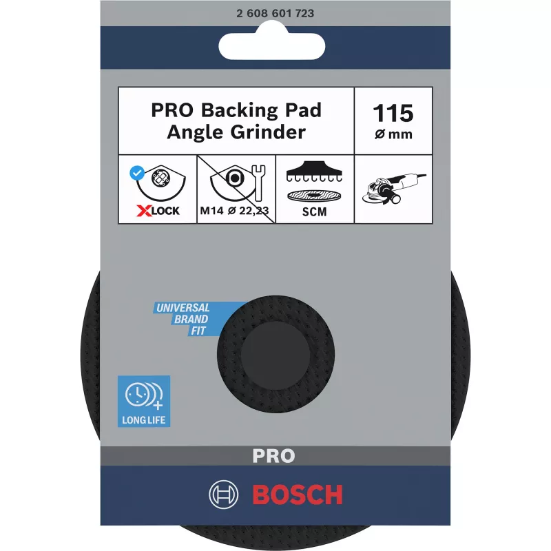 Šlifavimo padėklas Bosch X-LOCK SCM 115 mm Velcro centravimo kaištis 2608601723 kampiniams šlifuokliams