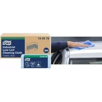 Valymo servetėlės Tork W4 190578 – mėlyni, mažai pūkelių paliekantys valymo audiniai