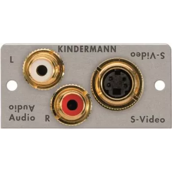 Įstatomasis dangtelis Kindermann 7444-531 — 2 x RCA ir Mini-DIN 4 kontaktų jungtys