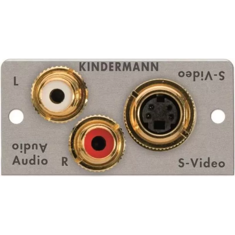 Įstatomasis dangtelis Kindermann 7444-531 — 2 x RCA ir Mini-DIN 4 kontaktų jungtys