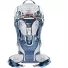 Vaikiška nešynė kuprinė DEUTER Kid Comfort Active — mėlyna, poliamidas, iki 22 kg, skėtis nuo saulės, kojų atrama, VariQuick, Lite Air
