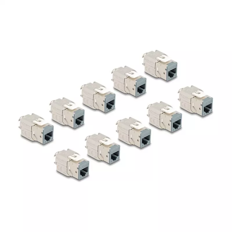 “DeLOCK” keystone modulis 88120 Plokščias RJ-45 Pilka 10 vnt.