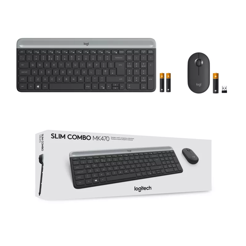 Klaviatūros ir pelės rinkinys Logitech MK470 plonas Combo
