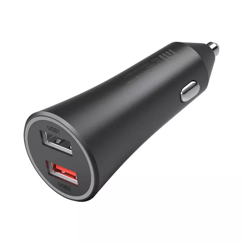 Xiaomi 37 vatų dviejų prievadų automobilinis įkroviklis, juodas