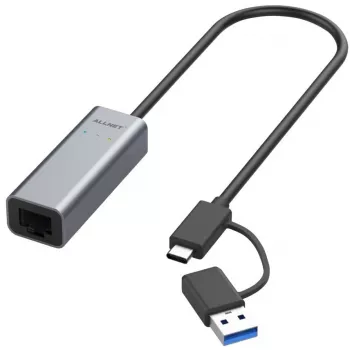 Ethernet adapteris ALLNET ALL-NC-2.5G-USBC_A USB 3.0 Type-C & Type-A 2.5 Gbps Multi‑Gigabit LAN