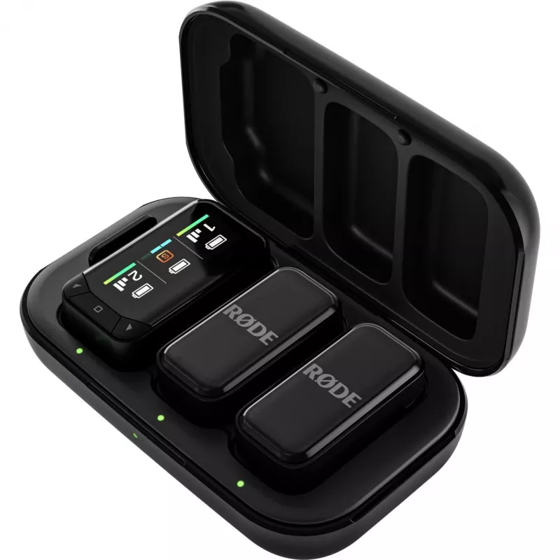 Belaidžio lavalier mikrofonų rinkinys Rode Wireless Micro Camera Kit su belaidžiu siųstuvu ir imtuvu