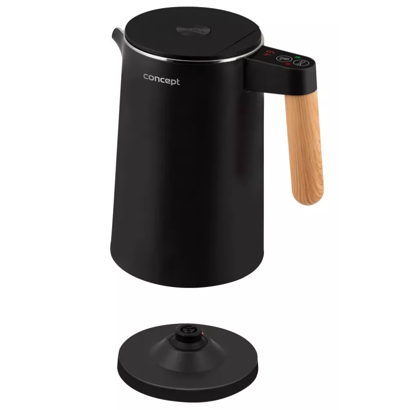 Elektrinis virdulys, dviguba sienelė, 1,5 l, Concept, juodas, RK 3301