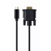 USB grafikos adapteris Gembird A-CM-VGAM-01, USB-C į VGA, 1920x1080, 0,15 m kabelis, juodas