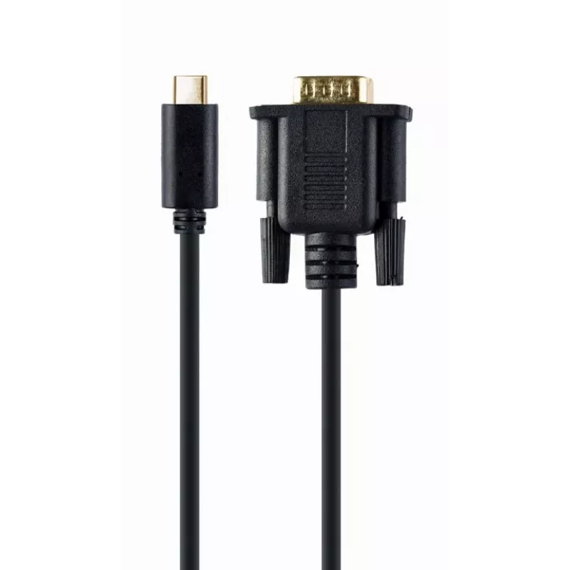 USB grafikos adapteris Gembird A-CM-VGAM-01, USB-C į VGA, 1920x1080, 0,15 m kabelis, juodas
