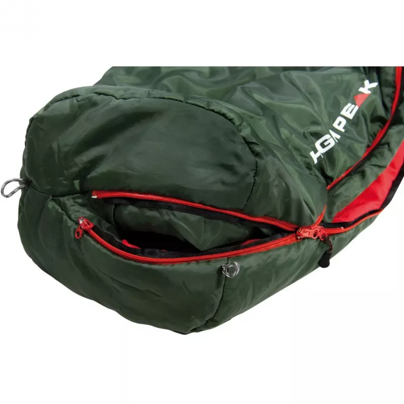 mummy sleeping bag Juoda Arrow ECO (Dark Green/Red)