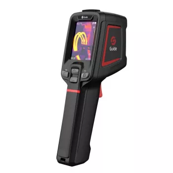 Šiluminio vaizdo kamera Guide Sensmart E1+ — 120×90 px terminis jutiklis, 240×180 px maks., 2,4 colio LCD, Wi‑Fi, IP54, -20–550°C
