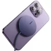 Belaidis įkroviklis Baseus Simple Mini3 15W USB-C, violetinis — kompaktiškas Qi įkrovimo pagrindas