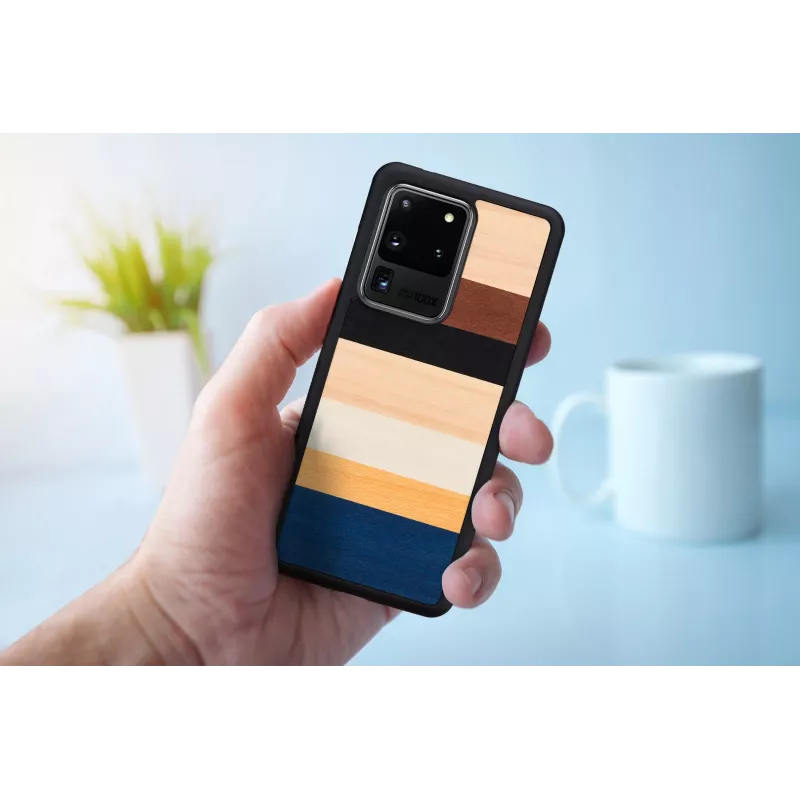 man and wood telefono dėklas Samsung Galaxy S20 Ultra — juodas