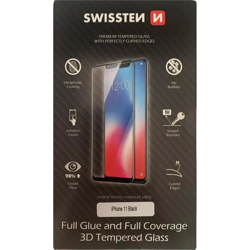 Ekrano apsauga SWISSTEN 3D Full Glue Glass iPhone 11, juoda