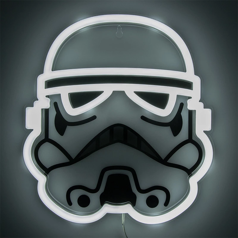 Prie sienos montuojamas LED neoninis šviestuvas Paladone Stormtrooper modelis PP14595SWVN, dekoratyvinis „Žvaigždžių karų“ apšvietimas