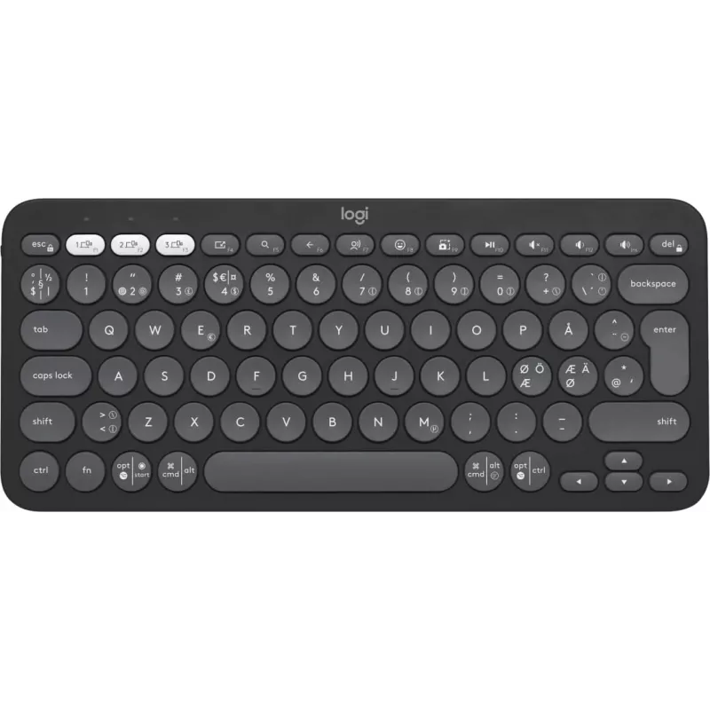 Logitech Pebble Keys 2 K380s - klaviatūra - belaidė - Bluetooth LE - QWERTY - Nordic (danų/suomių/norvegų/švedų) - tonal graphite (920-011879)