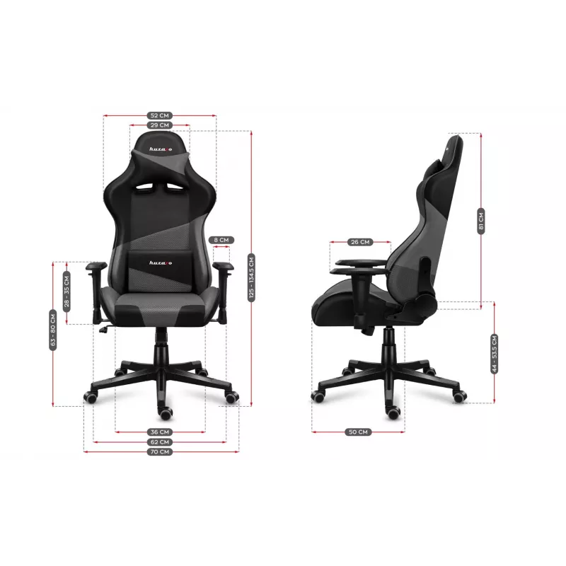 Huzaro Force 6.2 Pilka Mesh žaidimų kėdė