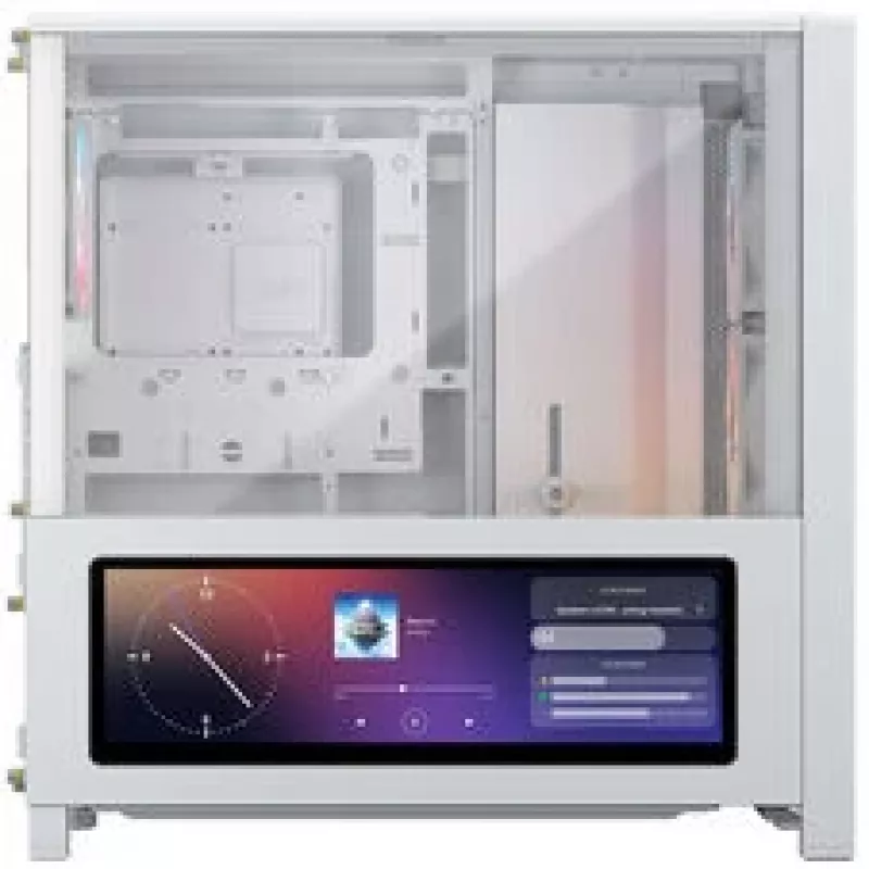 Corsair FRAME 4000D LCD RS PC korpusas, Midi-Tower, ATX, ARGB, grūdintas stiklas - balta