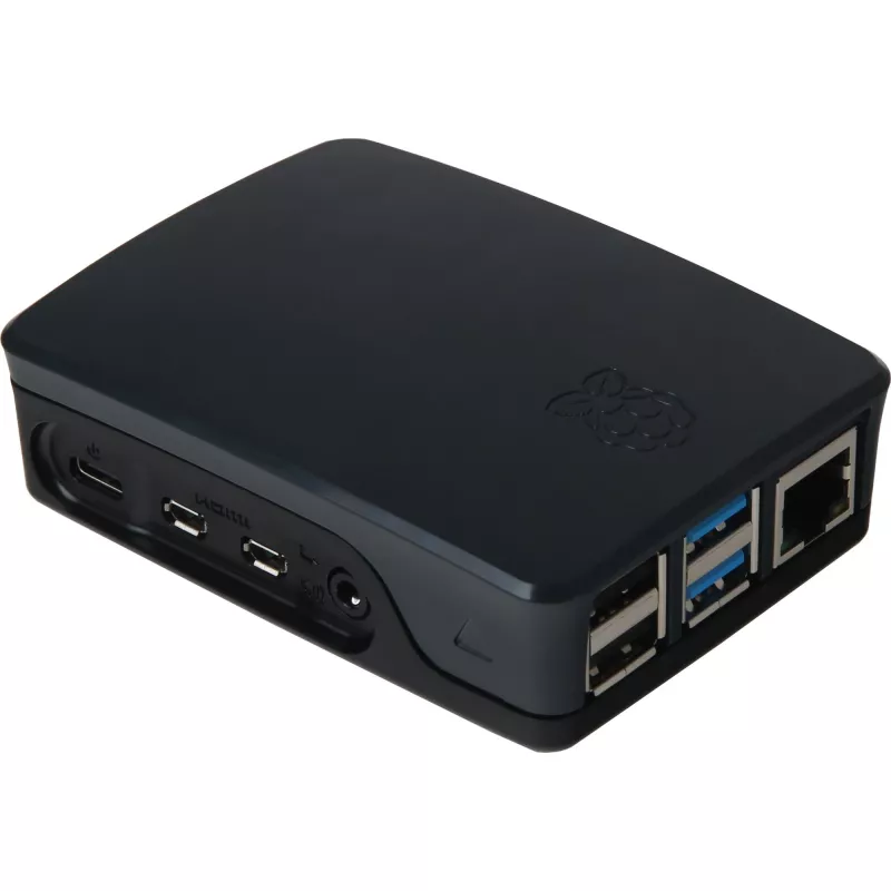 Raspberry Enclosure Originali for 4B Juoda/Pilka (RPI4 CASE BLK/GRY)