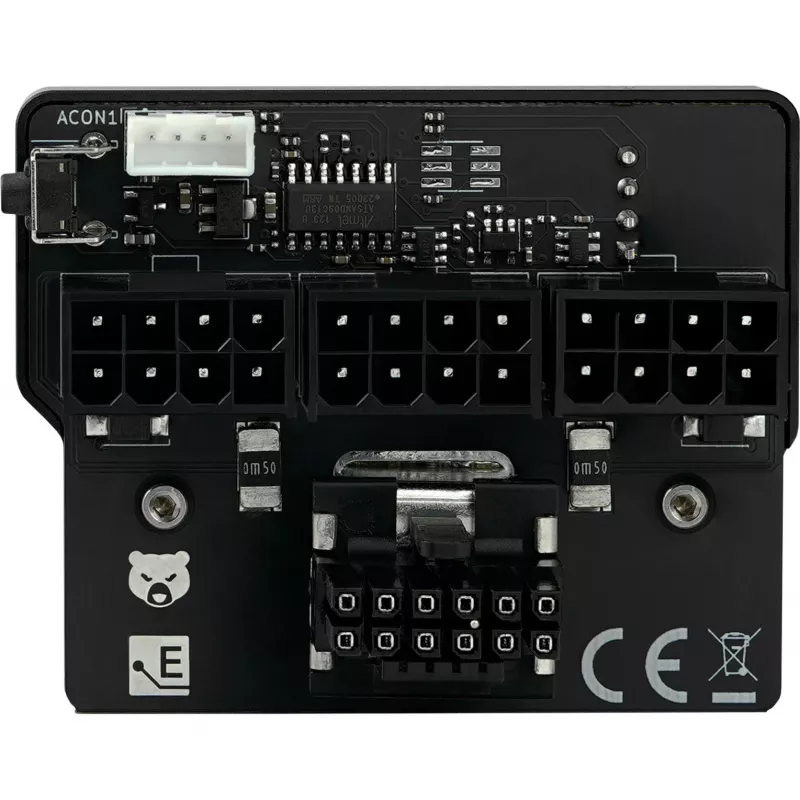 PCIe maitinimo laido adapteris Thermal Grizzly TG‑WV‑P38H1R 1×12VHPWR į 3×8 kontaktų (atvirkštinis), juodas