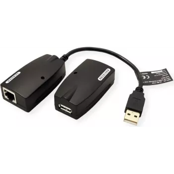 Value 12.99.1123 kabelio adapteris USB-A - RJ-45 juoda (12.99.1123)